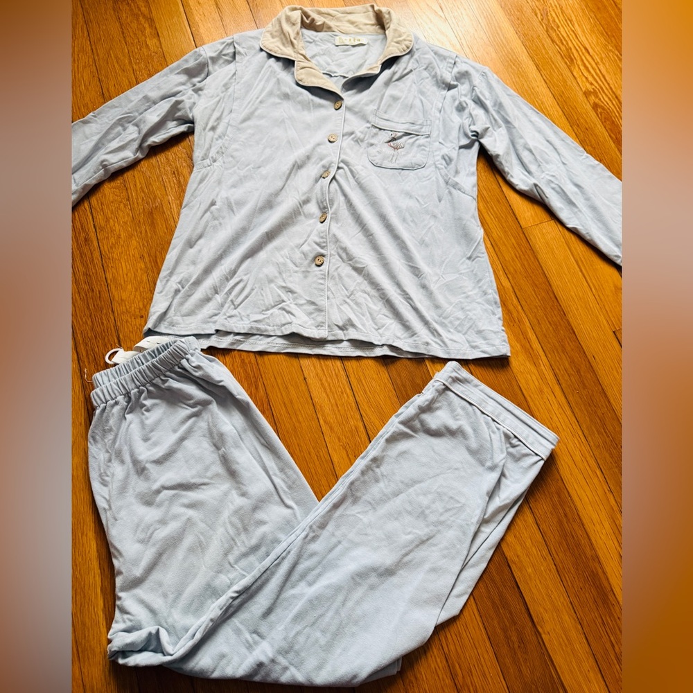 Maternity nursing pajamas set button shirt and pants